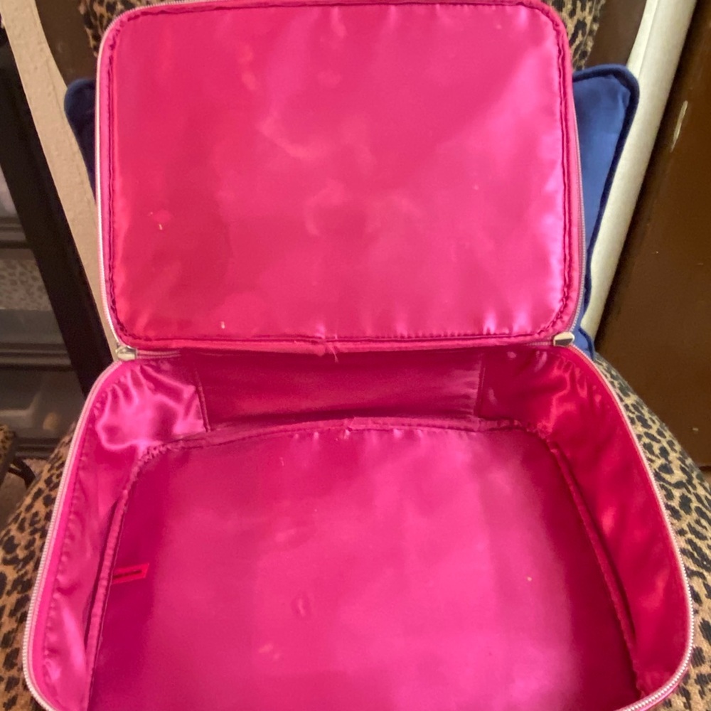 Pink Satin Makeup Bag